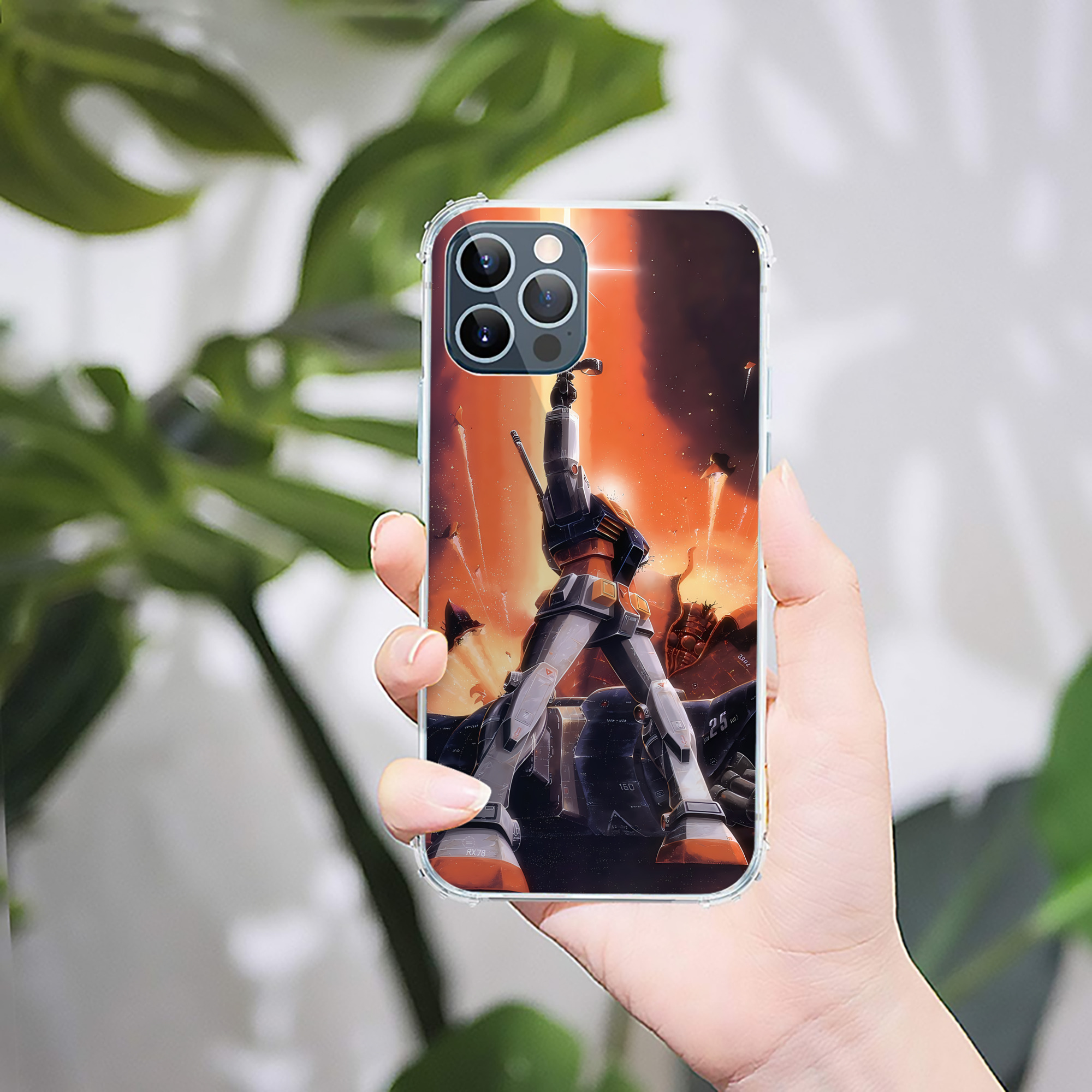 （画像用） 機動戦士ガンダム Mobile Suit Gundam 【iPhone 12シリーズ対応】透明スマホケース（クリアソフトケース）